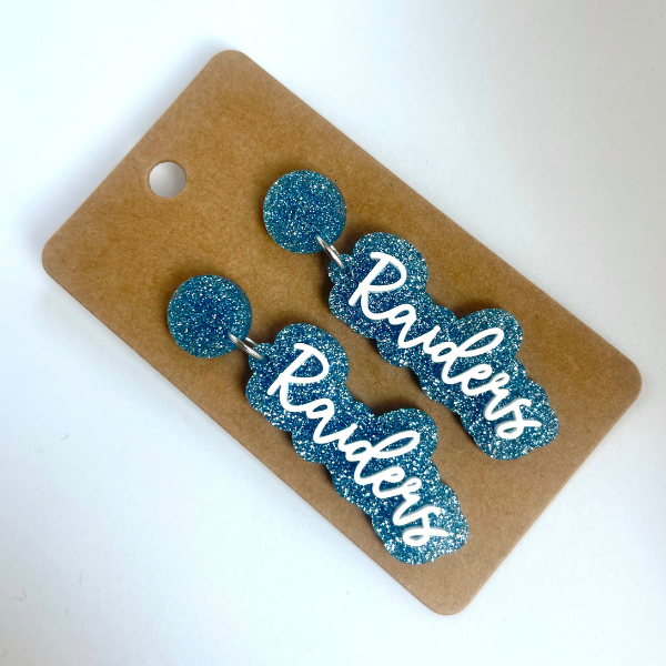 Acrylic Script Game Day Earrings